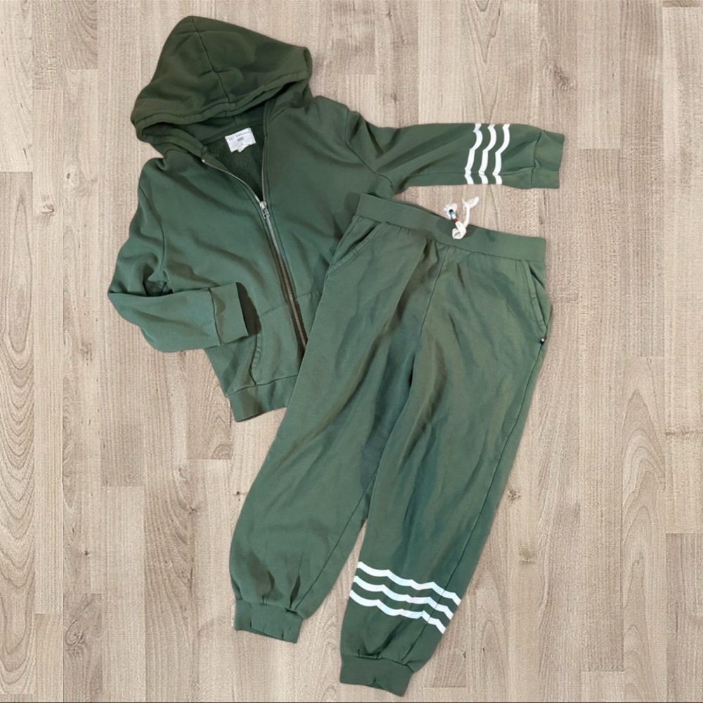 Sol Angeles Kids Green Sweatpants & Hoodie Set